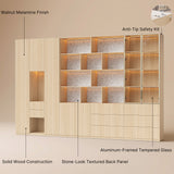 3-Piece Display Cabinet Storage Set-Natural