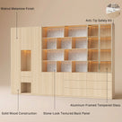 3-Piece Display Cabinet Storage Set-Natural