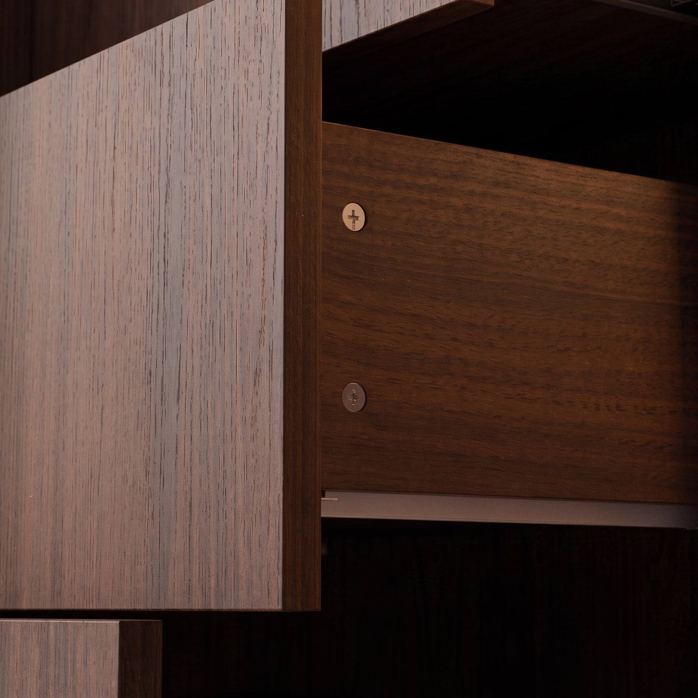 Modular Glass Display Cabinet Set-Brown