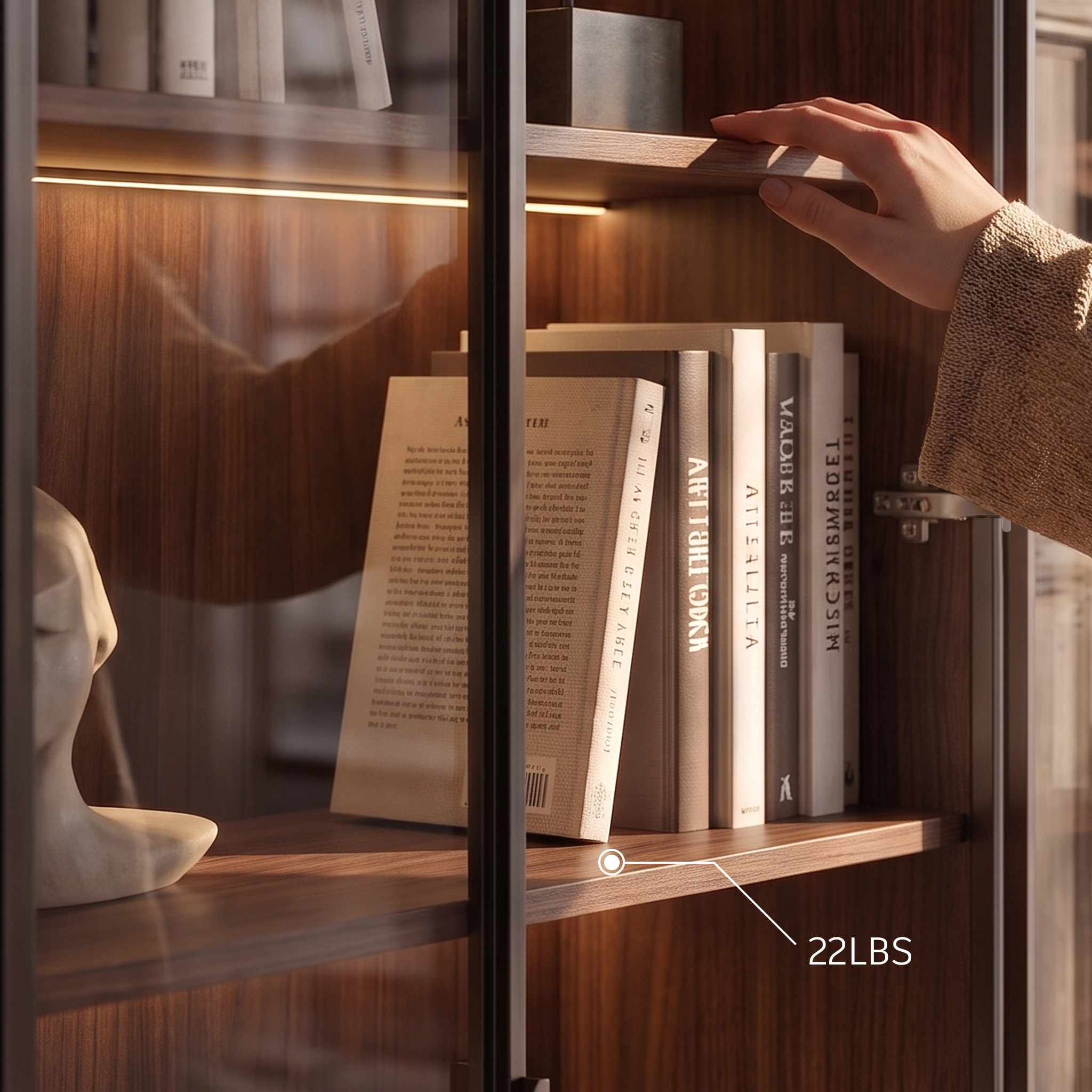 Modular Glass Display Cabinet Set-Brown