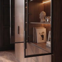 Modular Glass Display Cabinet Set-Brown