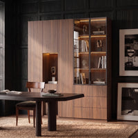 Modular Glass Display Cabinet Set-Brown