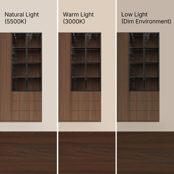 Modular Glass Display Cabinet Set-Brown