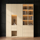 Modular Glass Display Cabinet Set-Natural