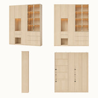 Modular Glass Display Cabinet Set-Natural