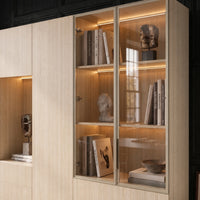 Modular Glass Display Cabinet Set-Natural