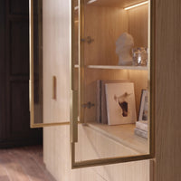 Modular Glass Display Cabinet Set-Natural