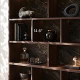 Storage Cabinet with Open Shelves and Drawers-Brown