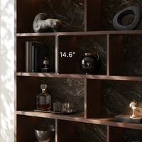 Storage Cabinet with Open Shelves and Drawers-Brown