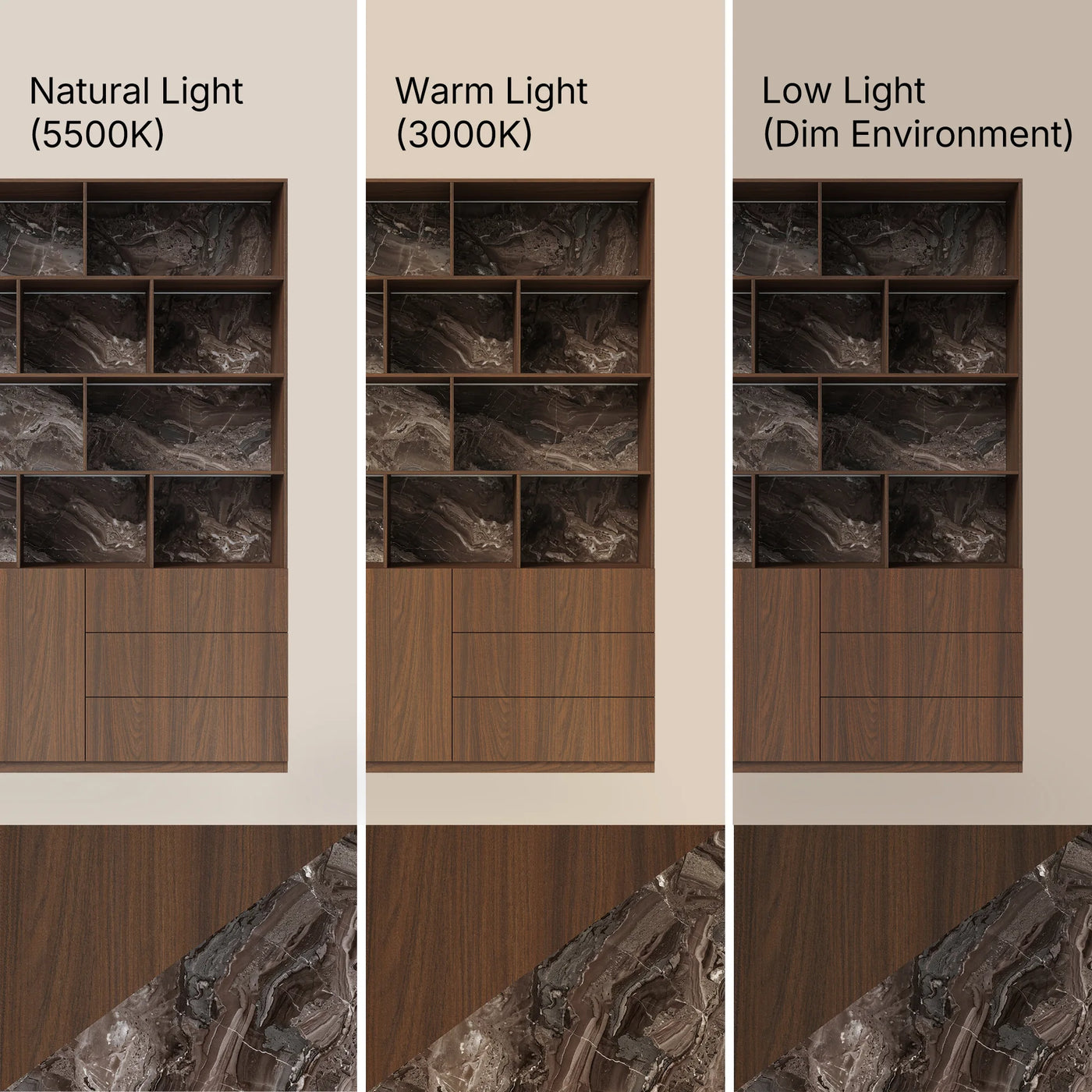 Storage Cabinet with Open Shelves and Drawers-Brown