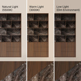 Storage Cabinet with Open Shelves and Drawers-Brown