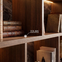 Bookcase Storage Cabinet Set with Drawers-Brown