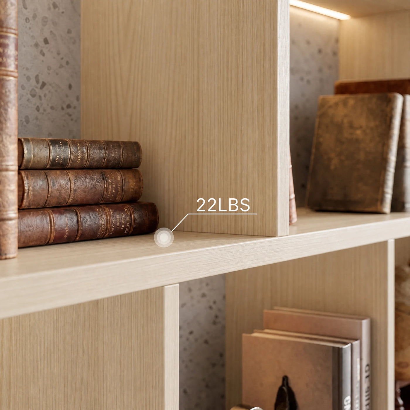 Bookcase Storage Cabinet Set with Drawers-Natural