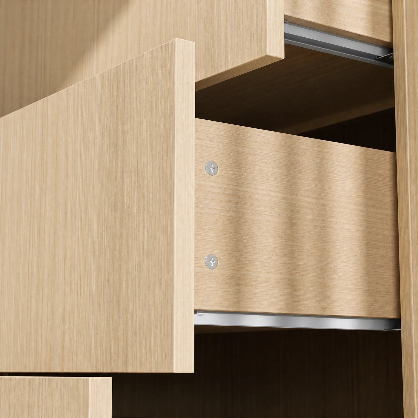 Bookcase Storage Cabinet Set with Drawers-Natural
