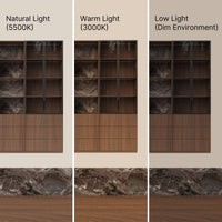 Bookcase Storage Cabinet Set with Drawers-Brown