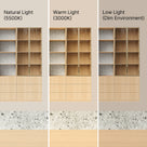 Bookcase Storage Cabinet Set with Drawers-Natural