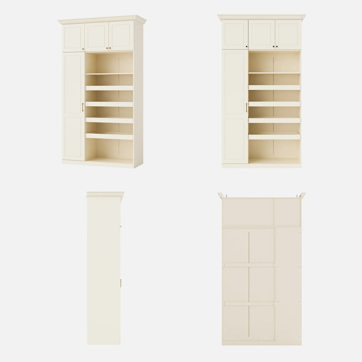 Vestia 4-Door Wardrobe Closet with Drawers