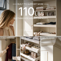 Vestia 4-Door Wardrobe Closet with Drawers