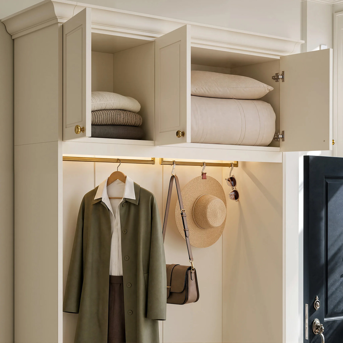 Vestia 3-Door Wardrobe Closet with Drawers