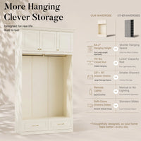 Vestia 3-Door Wardrobe Closet with Drawers