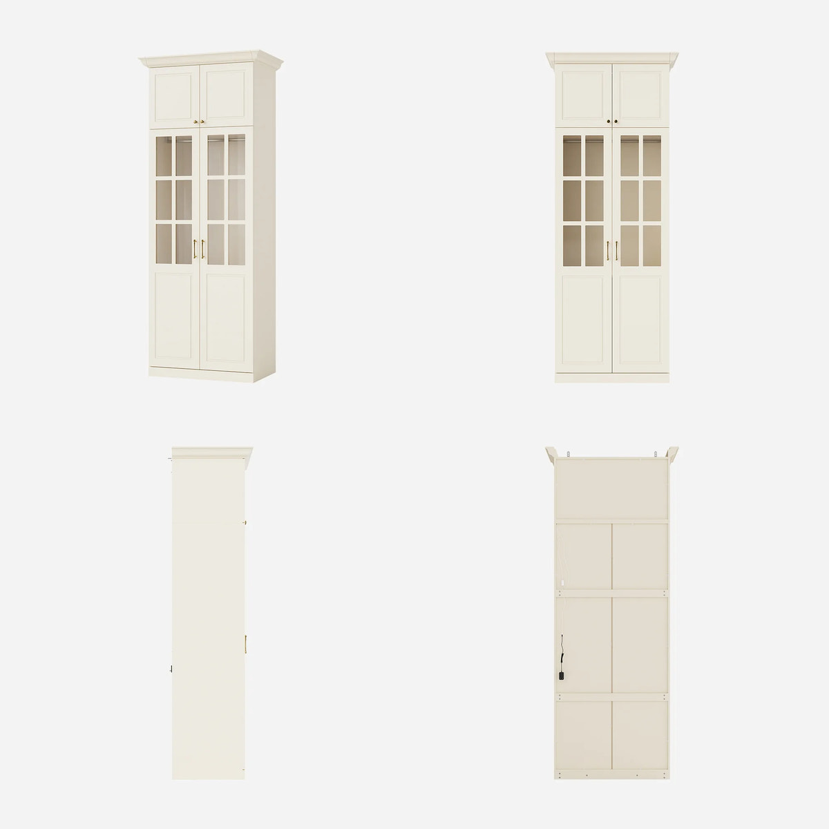Vestia 4-Door Wardrobe Closet with Pants Rack