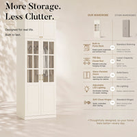 Vestia 4-Door Wardrobe Closet with Pants Rack