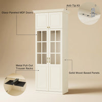 Vestia 4-Door Wardrobe Closet with Pants Rack