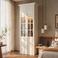 Vestia 4-Door Wardrobe Closet with Pants Rack