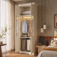 Vestia 4-Door Wardrobe Closet with Pants Rack