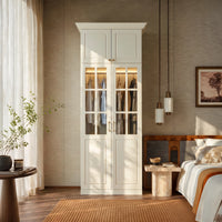 Vestia 4-Door Wardrobe Closet with Pants Rack