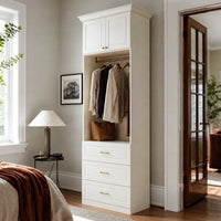 Vestia 2-Door Wardrobe Closet with 3 Drawers