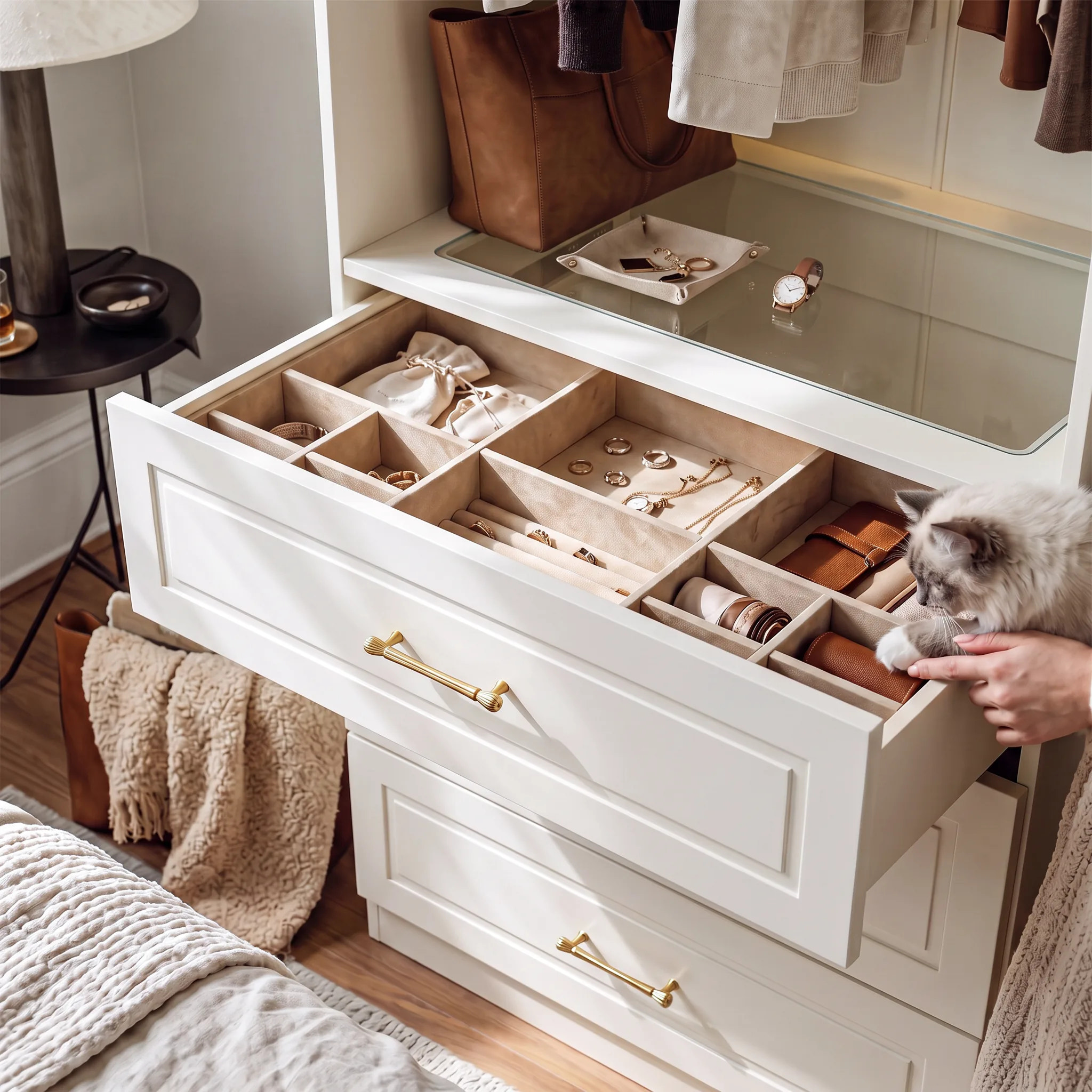 Vestia 2-Door Wardrobe Closet with 3 Drawers