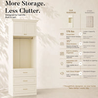 Vestia 2-Door Wardrobe Closet with 3 Drawers