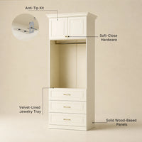 Vestia 2-Door Wardrobe Closet with 3 Drawers