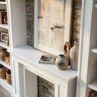 Traditional Entertainment Center with Open Shelves-White