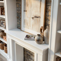 Traditional Entertainment Center with Open Shelves-White