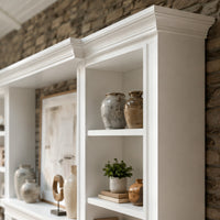 Traditional Entertainment Center with Open Shelves-White