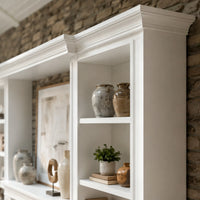 Traditional Entertainment Center with Open Shelves-White