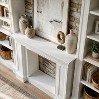 Traditional Entertainment Center with Open Shelves-White