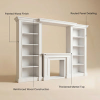 Traditional Entertainment Center with Open Shelves-White