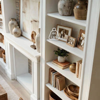 Traditional Entertainment Center with Open Shelves-White