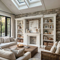 Traditional Entertainment Center with Open Shelves-White