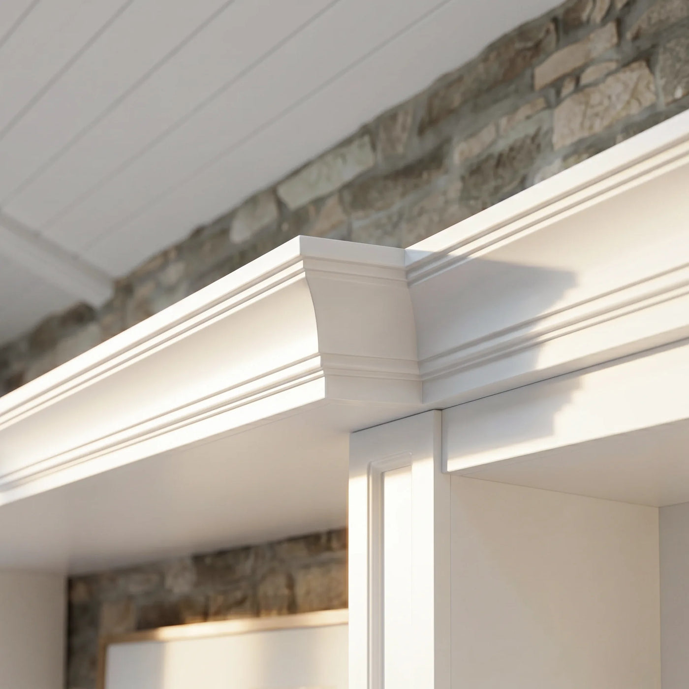 Traditional Entertainment Center with Open Shelves-White