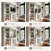 Traditional Entertainment Center with Open Shelves-White