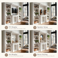 Traditional Entertainment Center with Open Shelves-White