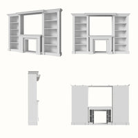 Traditional Entertainment Center with Open Shelves-White