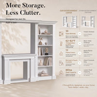 Traditional Entertainment Center with Open Shelves-White