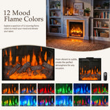 Traditional Entertainment Center with Built-In Electric Fireplace and Bookshelves-White