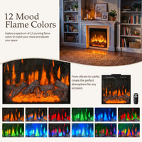Traditional Entertainment Center with Built-In Electric Fireplace and Bookshelves-White
