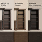 Traditional Entertainment Center with Built-In Electric Fireplace and Bookshelves-Brown